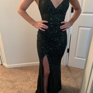 La Femme
Sequin Gown with Lace-Up Back